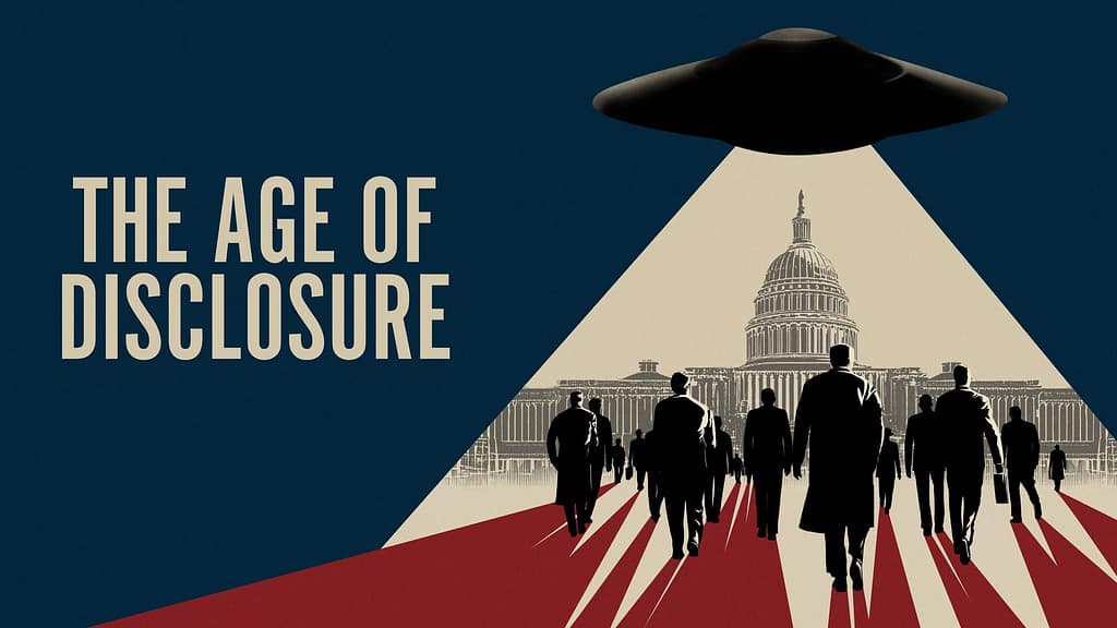 A poster for filmmaker Dan Farah's 2025 documentary, "The Age of Disclosure."
